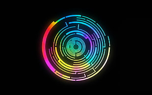 multicolored LED light, abstract, colorful, circle, Pendulum