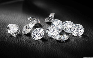 clear gemstones, macro, simple background, diamonds, jewels HD wallpaper