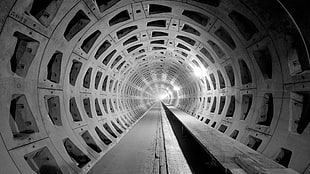 photography, tunnel, monochrome