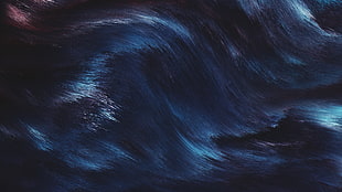 blue, red, and white abstract painting
