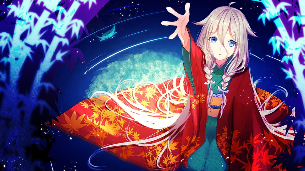 female anime character wearing red cape HD wallpaper