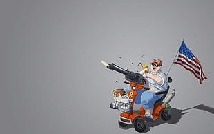 man ride on mobility scooter wallpaper, USA