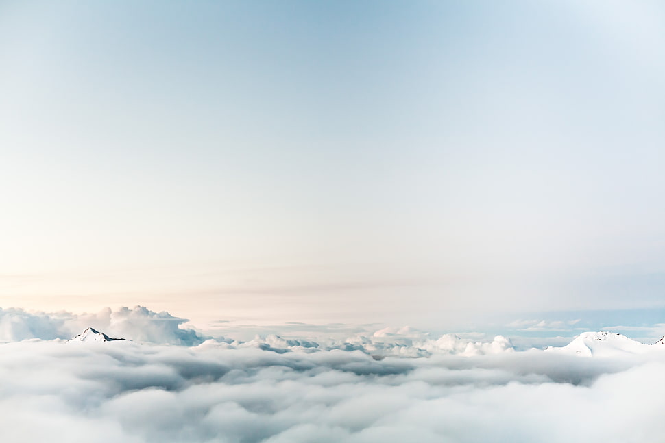 areal photography of nimbus cumulus clouds HD wallpaper