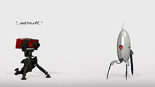 red and black camera with tripod, Portal (game), Portal 2, video games HD wallpaper