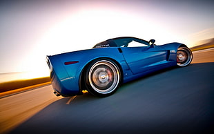 blue coupe, car, Chevrolet Corvette, blue cars