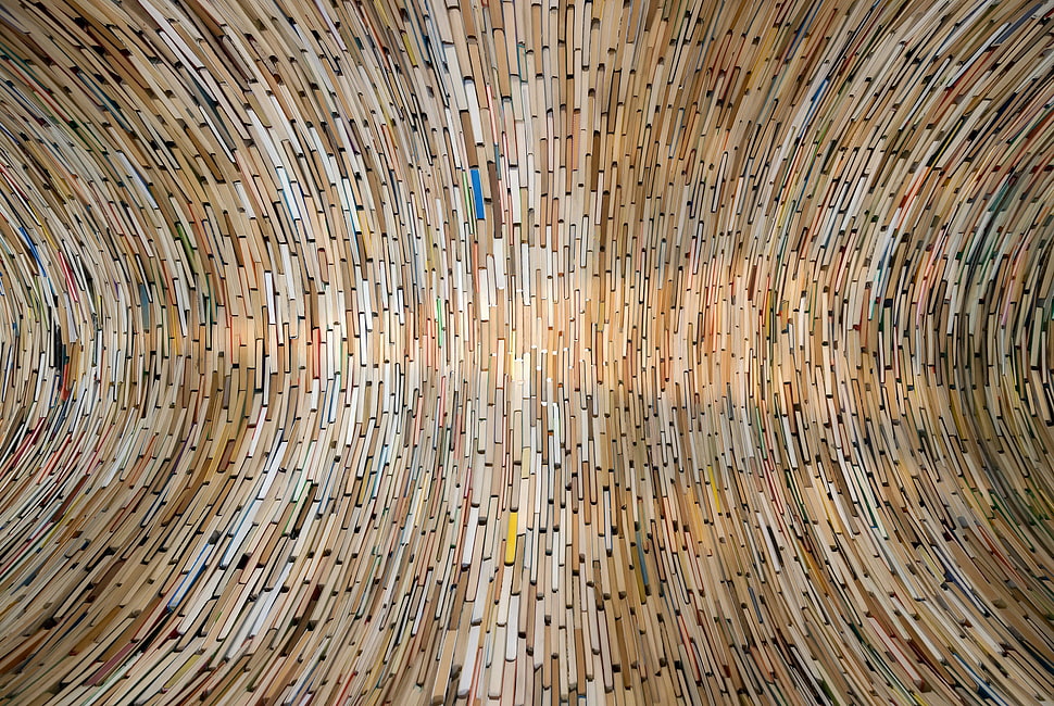 brown and black area rug, pattern, texture, books HD wallpaper