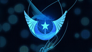blue star logo illustration, My Little Pony, Luna