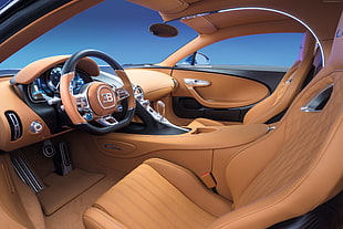 brown and black Bentley steering wheel