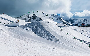 snow ski players photo HD wallpaper