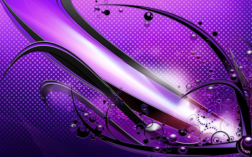 purple and black floral digital wallpaper HD wallpaper