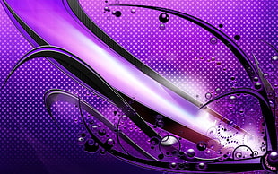 purple and black floral digital wallpaper