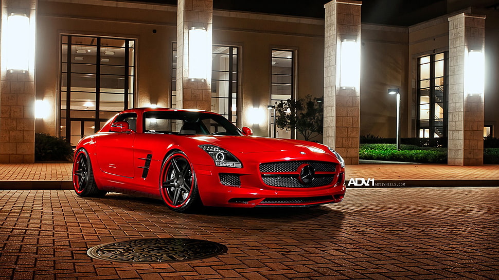 red Mercedes-Benz AMG coupe, Mercedes-Benz, supercars, car, red cars HD wallpaper