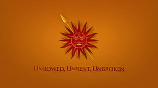 Unbowed, Unbent, Unbroken poster, Game of Thrones, sigils, House Martell HD wallpaper