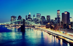 landscape photography of Brooklyn bridge, New York HD wallpaper