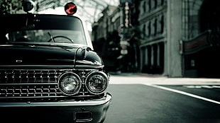black vehicle, vintage, car, Headlights, photography