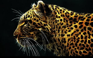 Cheetah digital wallpaper, Fractalius, animals, leopard (animal), digital art