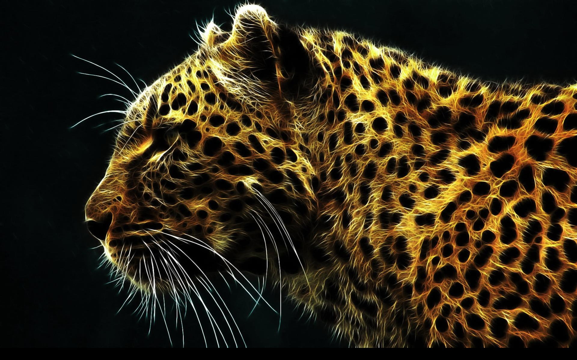 Cheetah digital wallpaper, Fractalius, animals, leopard (animal), digital art