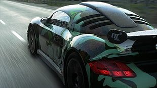 black and green coupe, video games, Driveclub, RUF, car