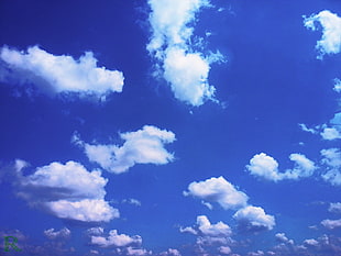blue sky, sky, nature, clouds HD wallpaper