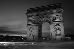 Arc de Triomphe, monochrome, architecture, Paris, Arc de Triomphe HD wallpaper