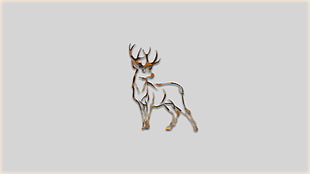 reindeer artwork, deer, simple, animals, brown