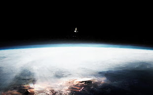 Earth, space shuttle, space art, space HD wallpaper