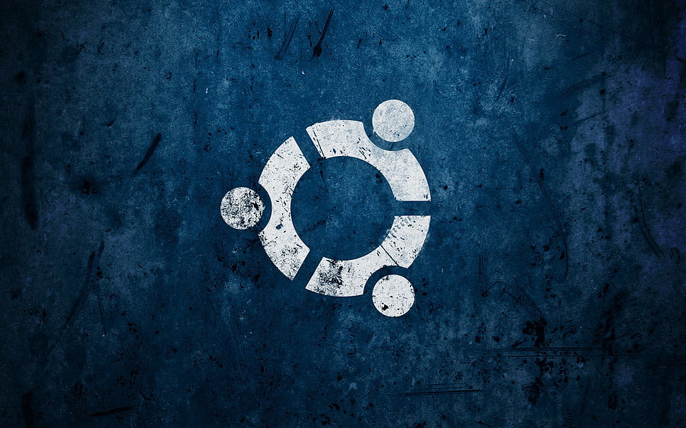 round white logo on blue background HD wallpaper