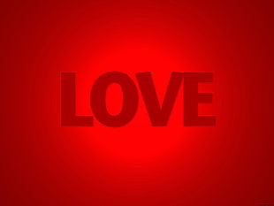red LOVE text HD wallpaper