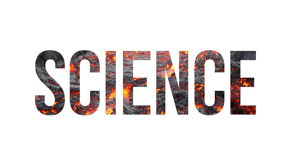 Science text, science, lava, typography, nature HD wallpaper