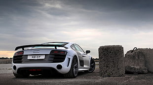 white Audi car, vehicle, car, Audi R8 HD wallpaper