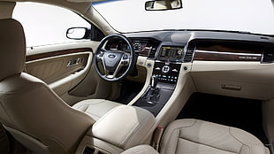 black and beige vehicle interior, Ford Taurus, car interior, car, vehicle HD wallpaper