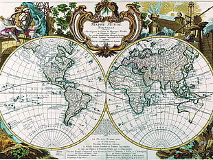 old world map illustration, map