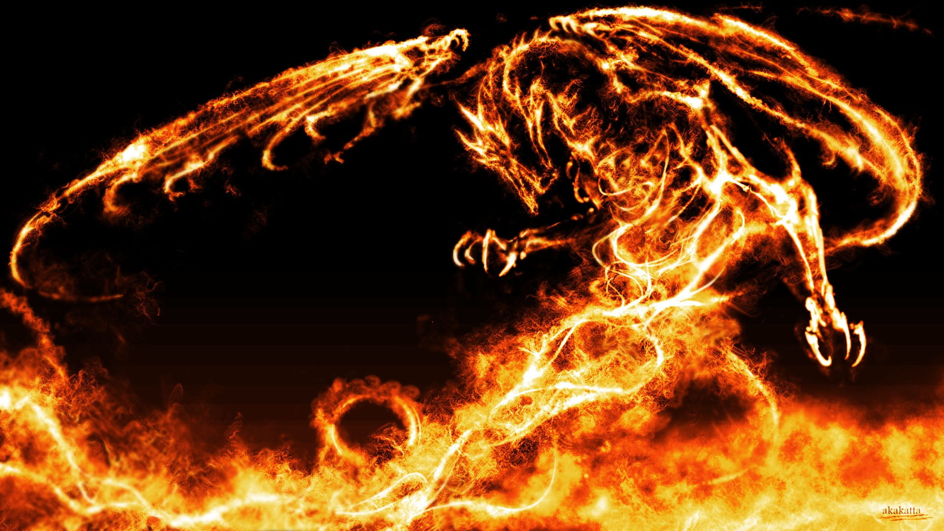 fire dragon wallpaper, fire, dragon, fantasy art