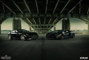 black coupe screenshot, car, Ferrari, Lamborghini