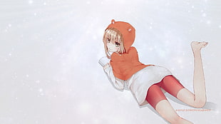 female anime character, Himouto! Umaru-chan, anime girls, simple background, Doma Umaru HD wallpaper
