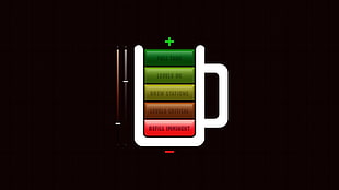 red, green, and white battery logo
