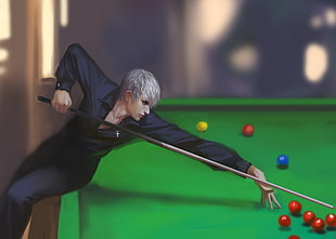 animated man playing billiard