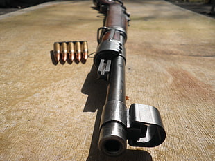 grey and brown rifle, ammunition, mauser, weapon