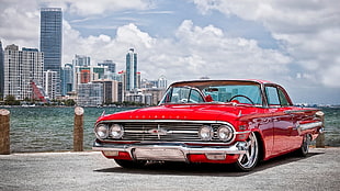 classic red coupe, car, red cars, Oldtimer