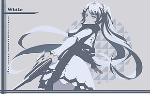 gray haired female anime character, anime, RWBY, Weiss Schnee