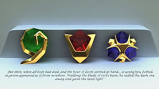 red, blue, and red gemstones, The Legend of Zelda: Ocarina of Time, video games, The Legend of Zelda