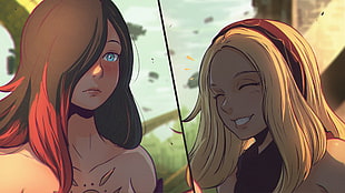 two female character digital artworks, Koyorin, Raven (character), Kitten (Gravity Daze), Gravity Rush HD wallpaper