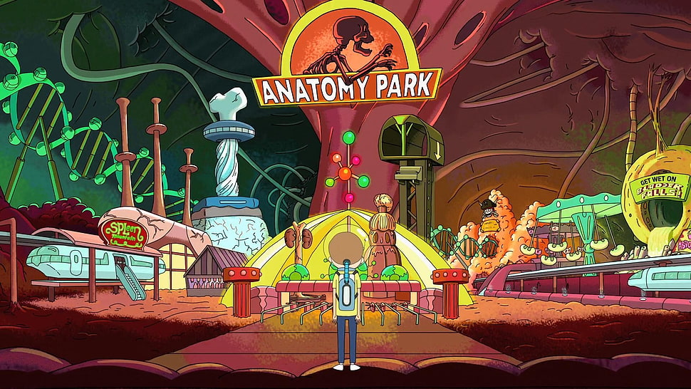 Anatomy Park illustration, Rick and Morty, theme parks, Morty Smith HD wallpaper