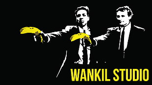 Wankil Studio stencil illustration, Pulp Fiction (parody), bananas