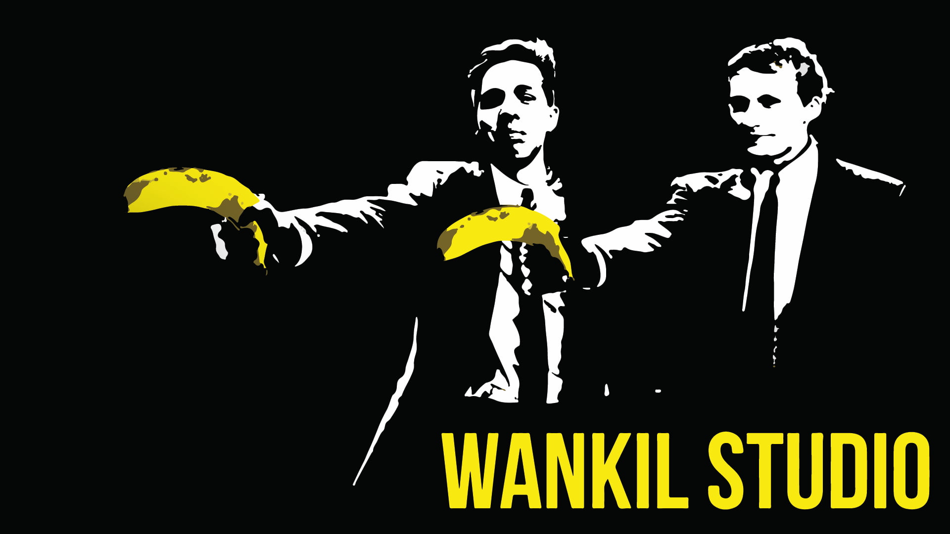Wankil Studio Stencil Illustration Pulp Fiction Parody Bananas Hd Wallpaper Wallpaper Flare
