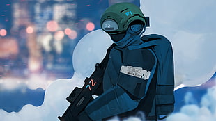 game character digital wallpaper, soldier, cyber, digital art, Trooper