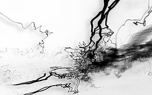 black and white abstract painting, abstract HD wallpaper