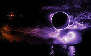 lunar eclipse graphic wallpaper HD wallpaper