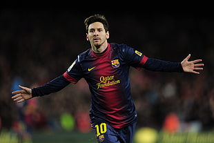 shallow focus of Lionel Messi HD wallpaper