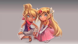 fairies clip art, The Legend of Zelda, Link, simple background, Princess Zelda